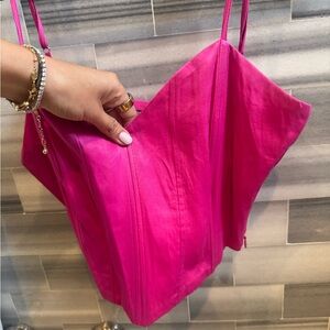 Zara hot pink corset top size lg